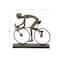 9" Contemporary Bronze Polystone Stylized Cyclist Sculpture